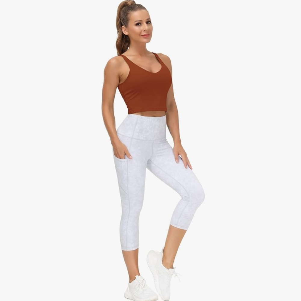 THE GYM PEOPLE Womens' Sports Bra Longline Wirefree Padded with Medium Support M - Picture 4 of 7